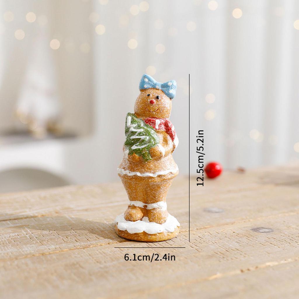 Christmas Statue Miniature Xmas Tabletop Decoration Cute Ceramic Figurine for