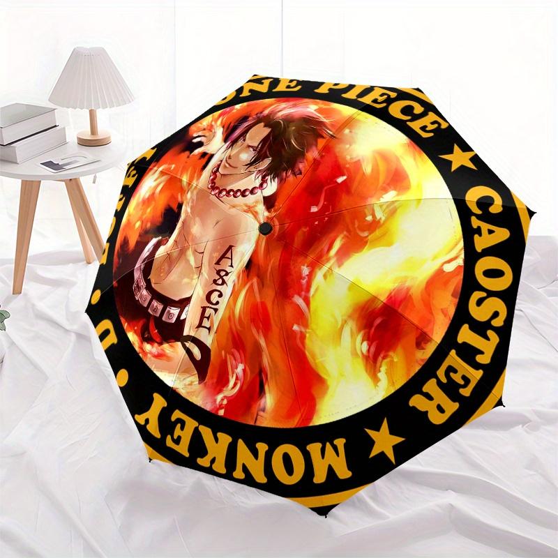 ONE PIECE Monkey D. Luffy Caoster T-ShirtUmbrella, Portable 3-Fold Compact Umbrella for Men & Women Gift