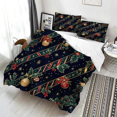 Christmas Home Bedroom Comforte Nordic Polyester Material Suitable for Children and Adults 3-piece Set