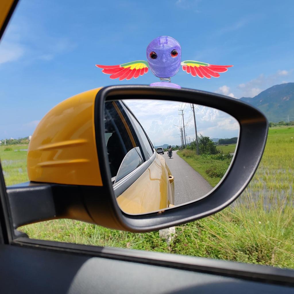 Fliegender Vogel Auto Ornament 3D Gedruckte Autodekoration Windbetriebener Flügelschlagender Vogel Fahrraddeko Für Autobesitzer Fahrer Frauen Männer