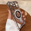 Shockproof Plating Soft TPU Bracket Phone Case for IPhone 17 Air 16 15 14 13 11 12 Pro Max Plus Magsafe Magnetic Protect Cover