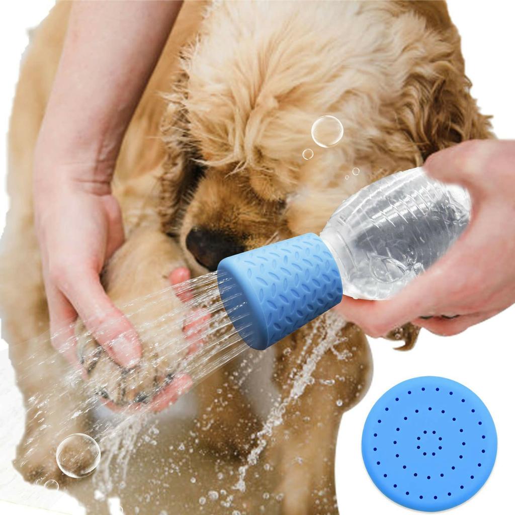3Pcs Portable Pet Shower Head Silicone Outdoor Cleaning Sprayer For Dogs/Cats Attachable to Water Bottles