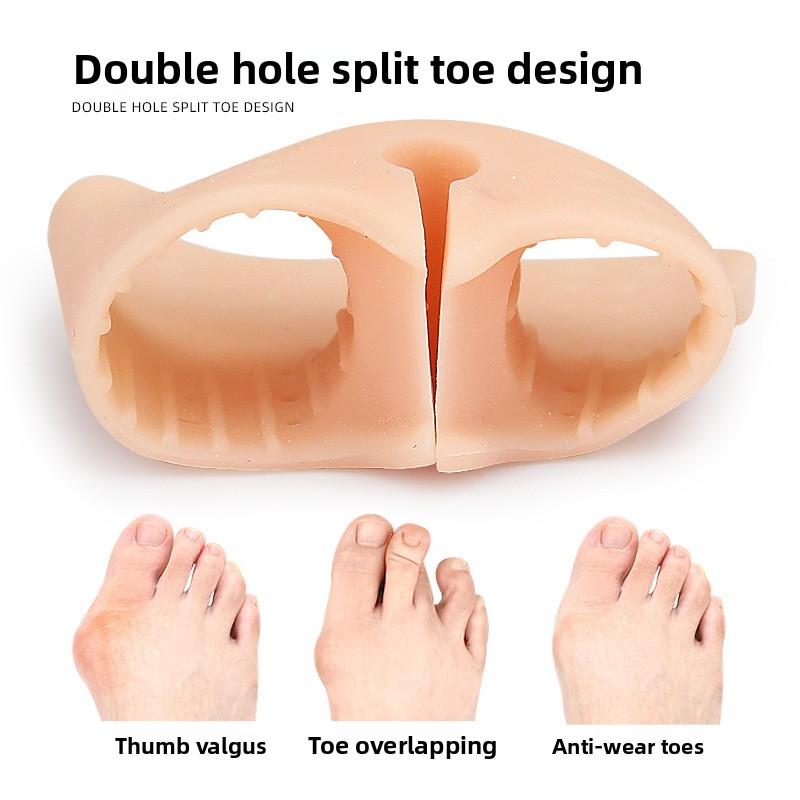 Doppelloch Flip-Flops Zehenspreizer Sandalen Zehentrenner Zehenspreizer Fußpolster Daumenvalgus Zehenüberlappung Spreizer