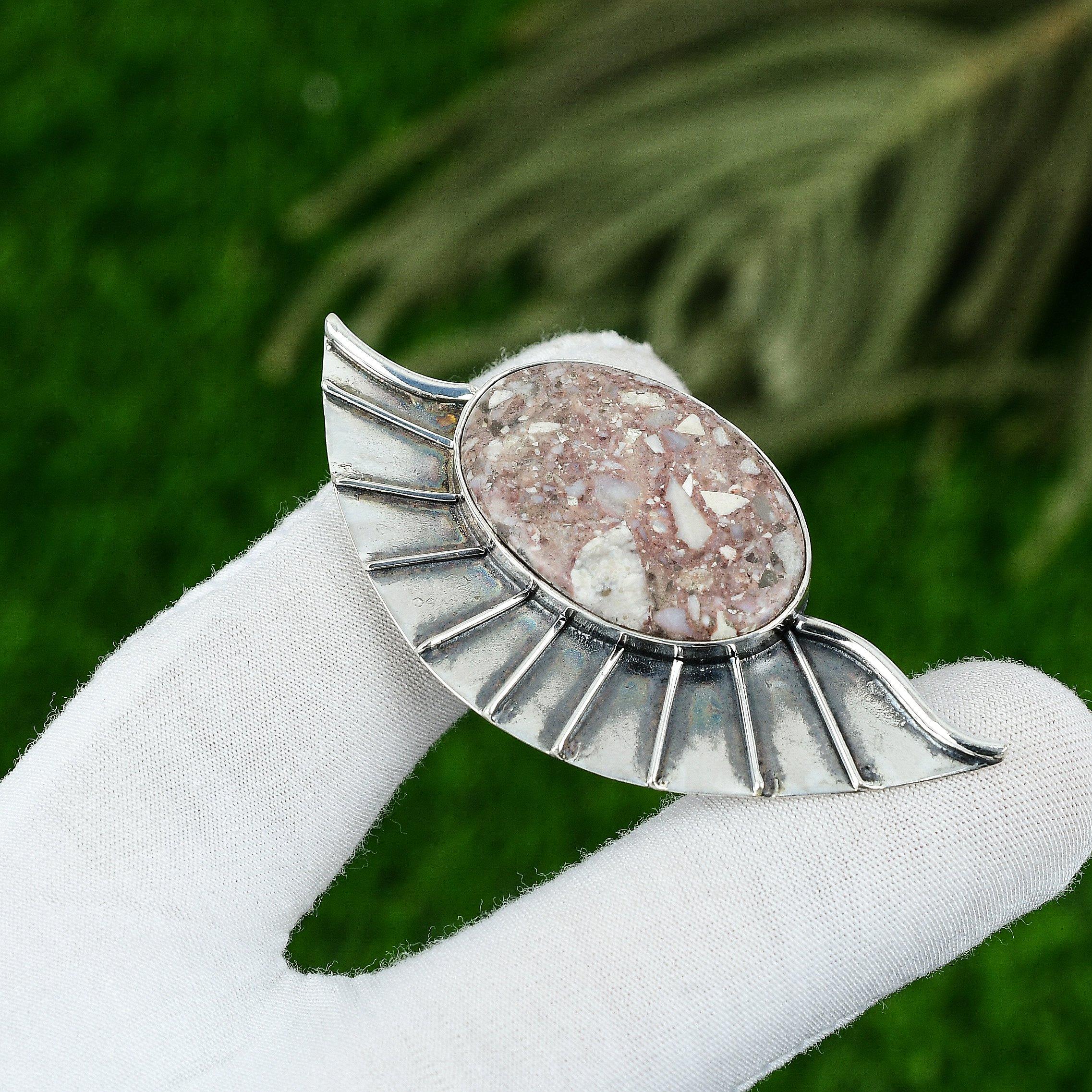 

Oval Natural Red Brecciated Mookaite Mother Pendant Jewelry 925 Sterling Silver