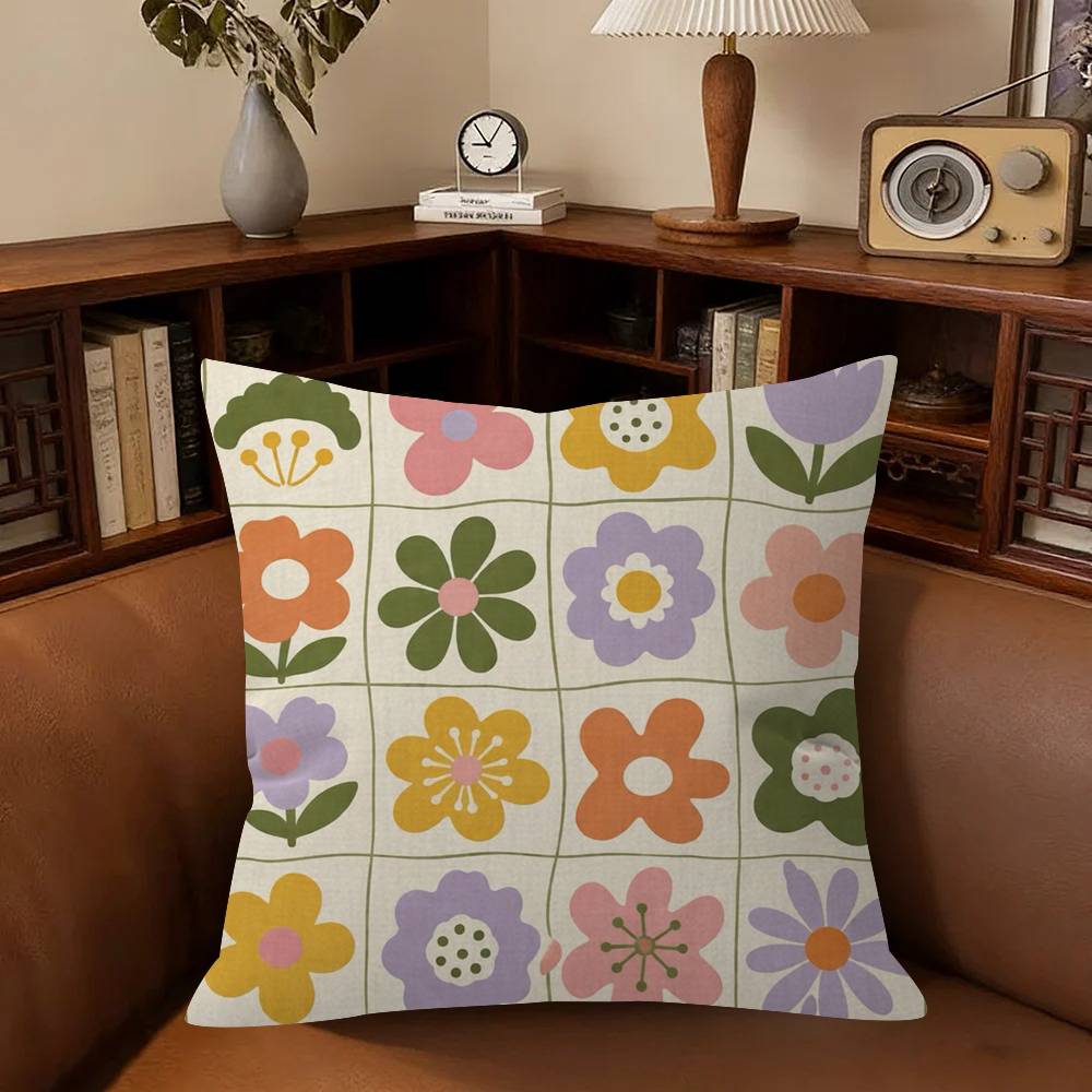 Beauty Freshfloral Pillow Gift Home Office Decoration Bedroom Sofa Car Cushion Cover Case 45X45