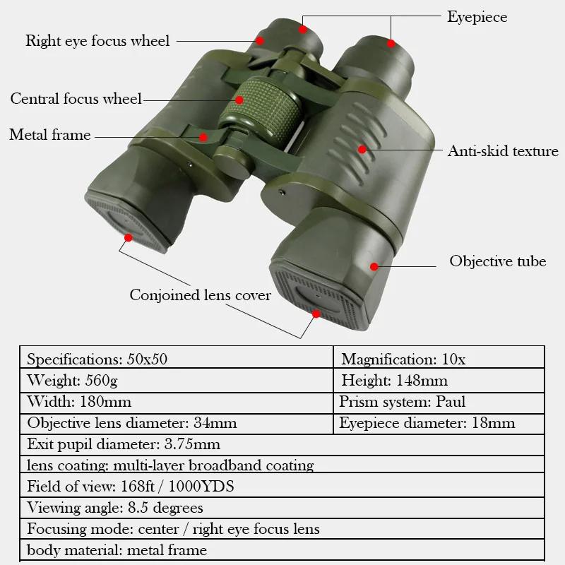 Professional Binoculars High Magnification Night Vision Portable Telescope For Camping Outdoor