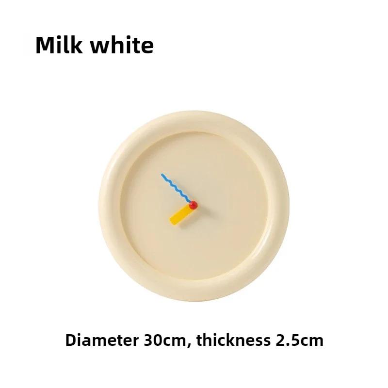 New Wall Mounted Clock Stand Creamy Style Clocks Home Decoration Desktop Silent Wall Decororation Home Garden Dining Room Decor
