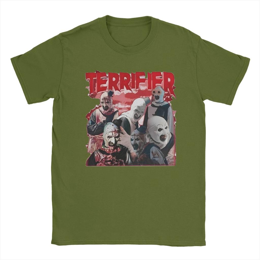 Men's Terrifier Horror Clown Movie Art T Shirt Halloween 100% Cotton Clothing Creative Short Sleeve Round Collar Tees T-Shirt