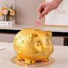 Creative Wealth piggy bank Coin storage jar Ceramic Craft Golden Pig Ornament Children's room decor figurine everything is fine