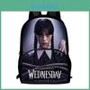 Mochila para Adolescentes con Estampado de Miércoles Addams, Múltiples Bolsillos y Estilo Juvenil