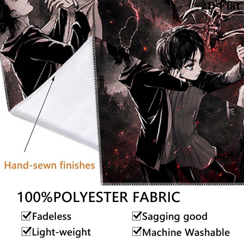Anime Titan Attack Wall Tapestry Aesthetic Wall Hanging Printed Fabric Blanket Decorative Tapestries for Bedroom Living Room Home Decor