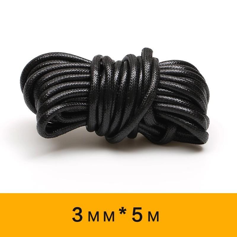 Black Thai oil wax rope round handmade leather dense wax rope woven jewelry pendant tied with flat rope DIY material