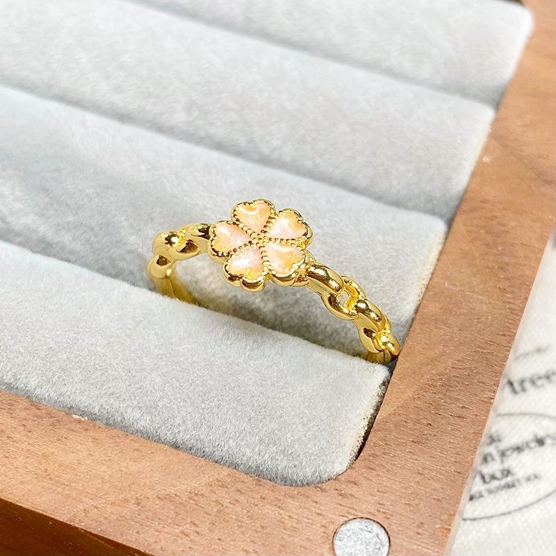 Medieval Vintage Vintage Flower Enamel Zir*****Pening Ring Niche Super Fairy Iris Ring Adjustable opening