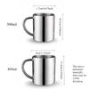 300/400ml Stainless Steel Mug with Handle Suitable for Thermal Coffee Office Portable Water Cup Camping Metal Water Cup
