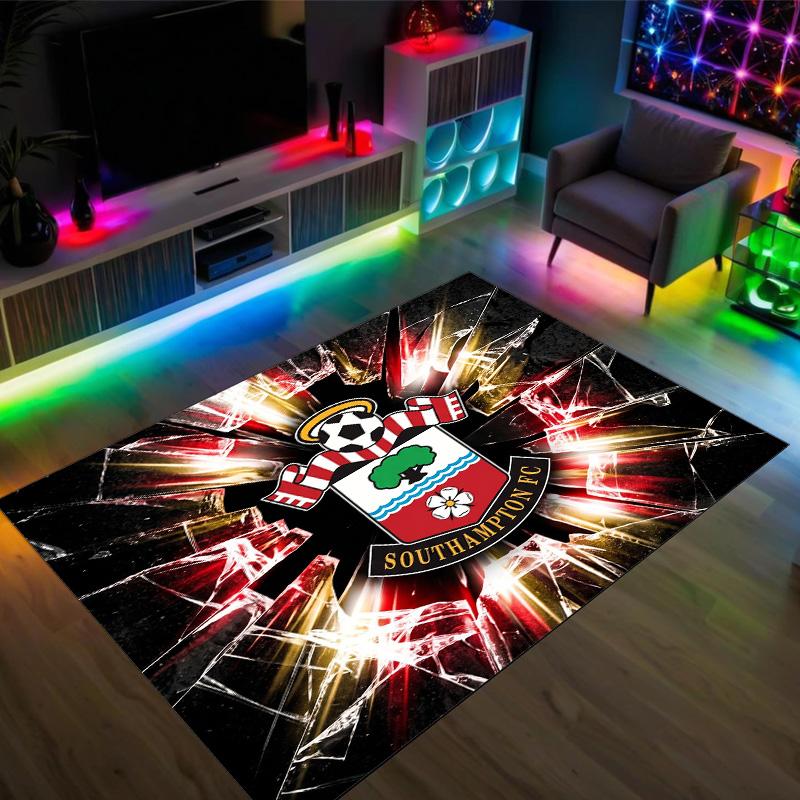 Southampton Football Design Crystal Velvet Carpet Cozy Non?Slip Printed Rug For Bedroom Living Room Entrance