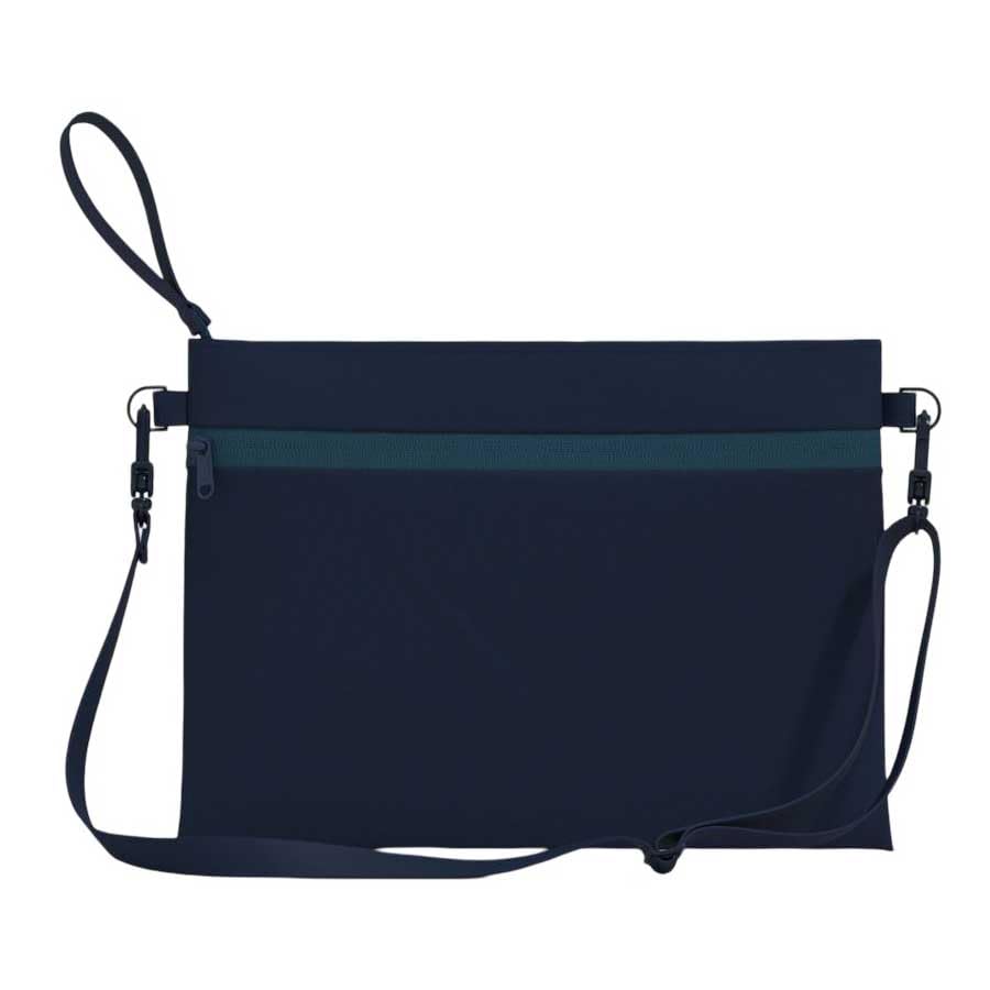 Cabin Zero Classic Sacoche Shoulder Bag in Blue Shimmer