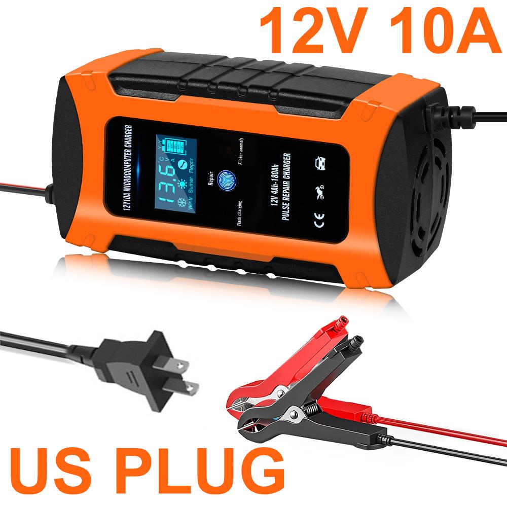 12V Intelligent Car Motorcycle Battery Charger Overheat Overcharge Multiple Protection with Lcd Display Car Charger Accessories