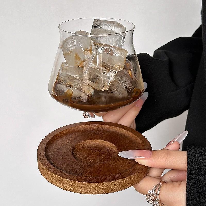 

Retro Cold Coffee Cups Whiskey Glass Durable Glassware Cocktails Wine Brandy Cup Water Juice Mug Party Drinking 301-400ml