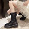 Hot Selling New Square Toe Winter Women's Ankle Boots Fashion Women's Flat Heel Low Heel Shoes Boots Low Heel Warmth