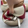 Openwork Casual Round-toe Flat Soft Leather Soft-soled Breathable Sandals for Women, Single-piece Shoes.