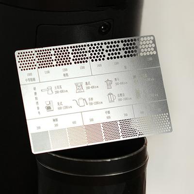Tarjeta de Referencia de Molienda de Café Molido Tamaño 200-1600Um Accesorios de Café Tarjeta de Conversión Para Conversiones Comunes Relacionadas con la Preparación