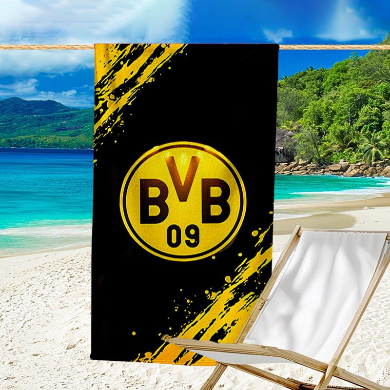 Bvb Soccer Ball Design Printed Beach Towel, Super Soft Microfiber, Perfect Gift Birthday, for Pool, Beach, Travel, for Family and Friends