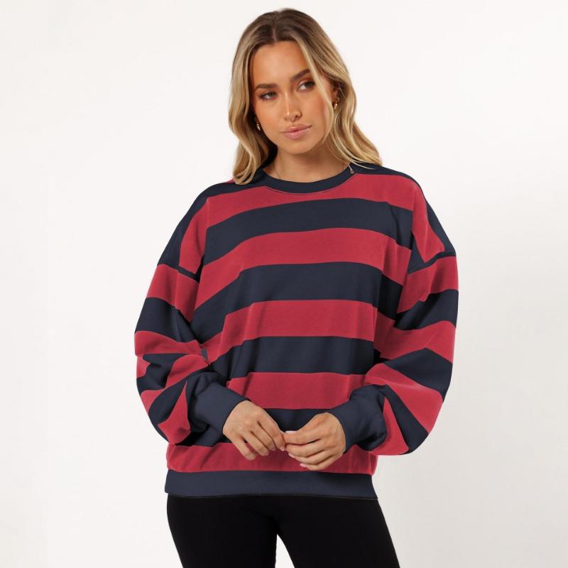 

DIMANAF 2024 Autumn Plus Size Vintage Tops Tees Women Clothing Long Sleeve Stripe Oversize Pullovers Loose Casual Shirt S чёрный