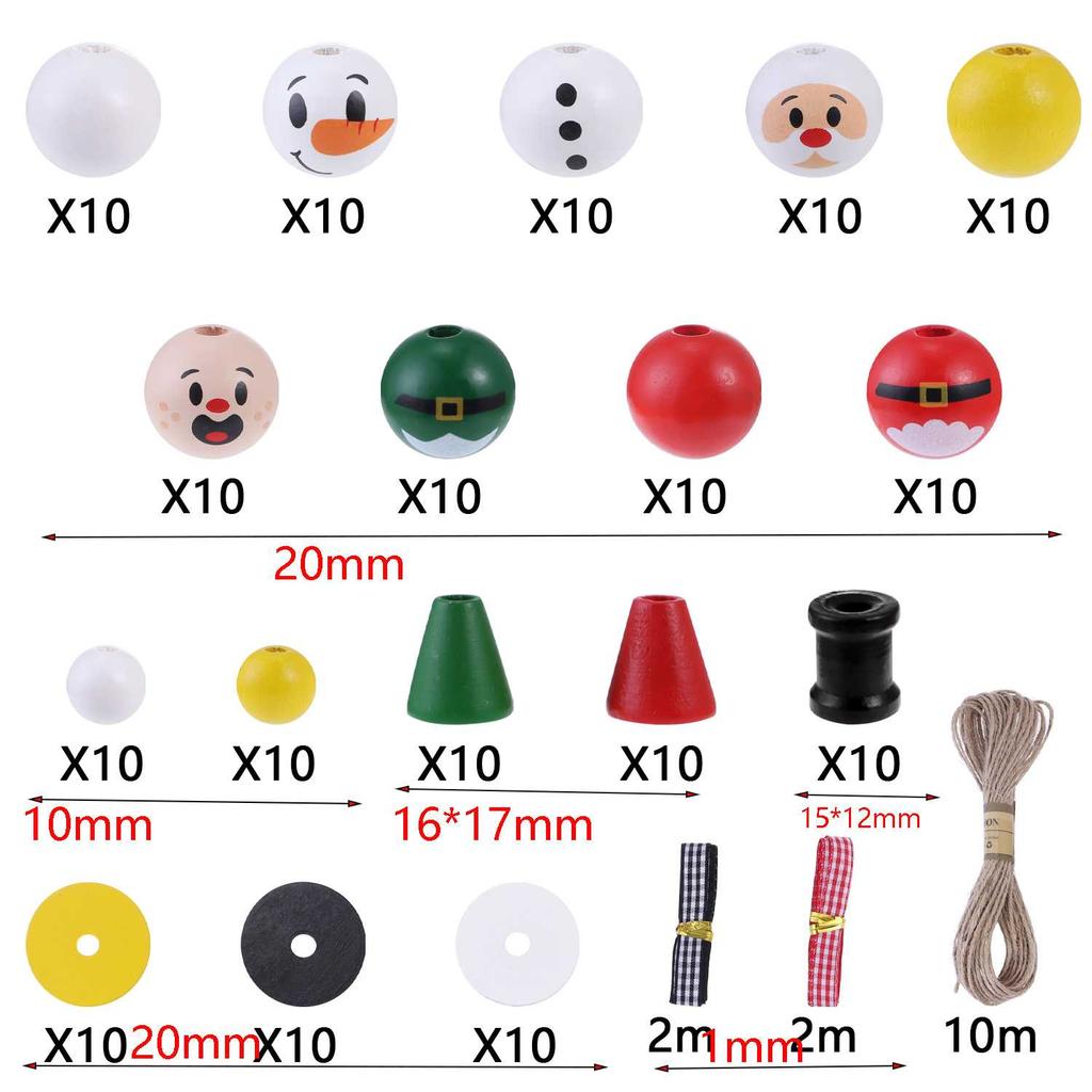 Random size quantity Christmas wooden beads Christmas wooden beads Christmas round beads Winter pine round beads natural wood