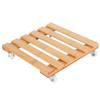 Bamboo Movable Potted Plant Flower Shelf Storage Rack Tray with Wheels for Outdoor Patio Garden