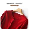 Women's Cashmere Knit Cardigan - Long Sleeve, Loose Fit, Round Neck, Versatile for Autumn/Winter Commutes