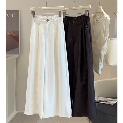 Elastic Waist Drooping Wide-leg Pants for Women's Spring and Autumn New High-waisted Thin Suit Casual and Popular Women's Clothing