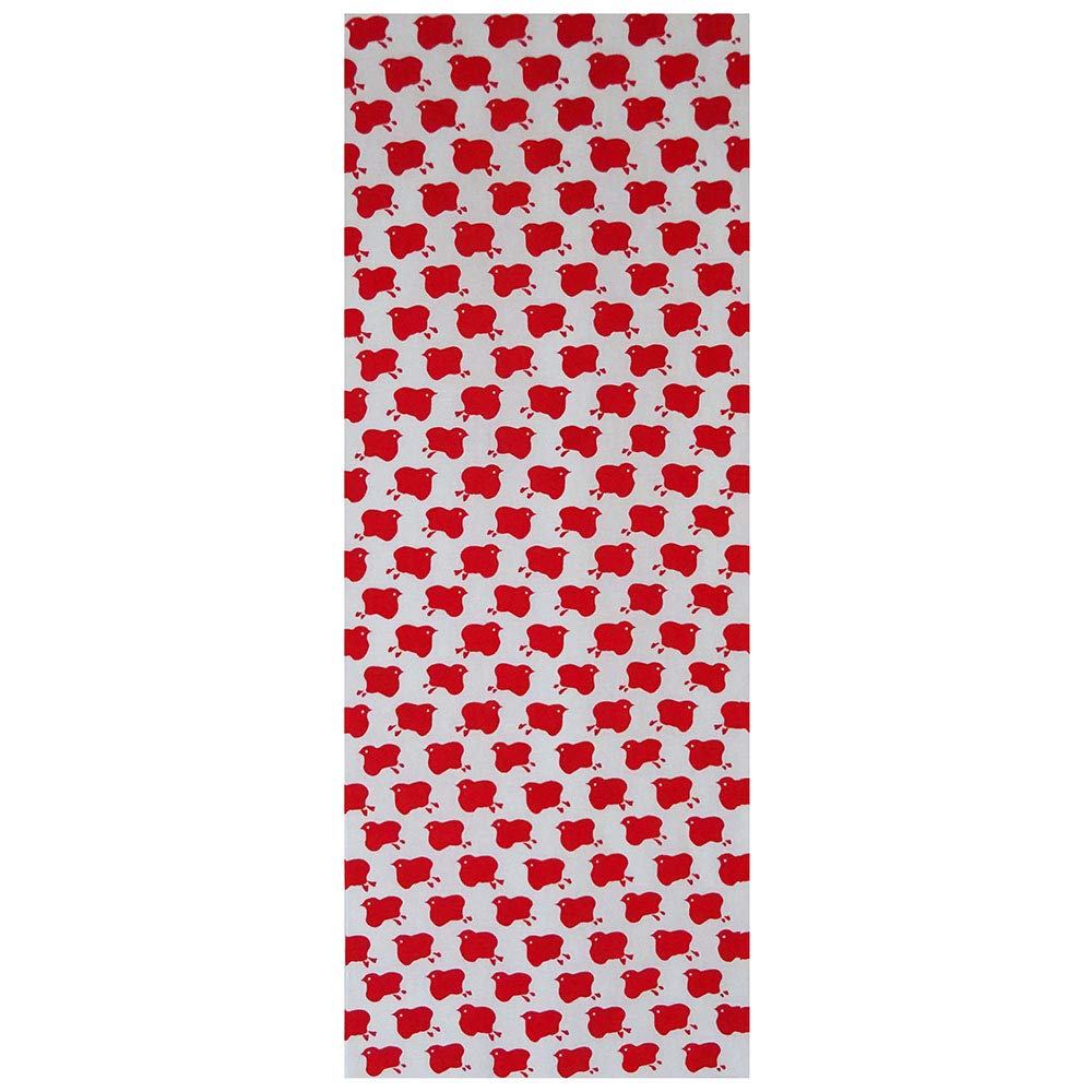Geisodo Tenugui Hand Red Houndstooth on White (Crimson) Towel, Background, T-16