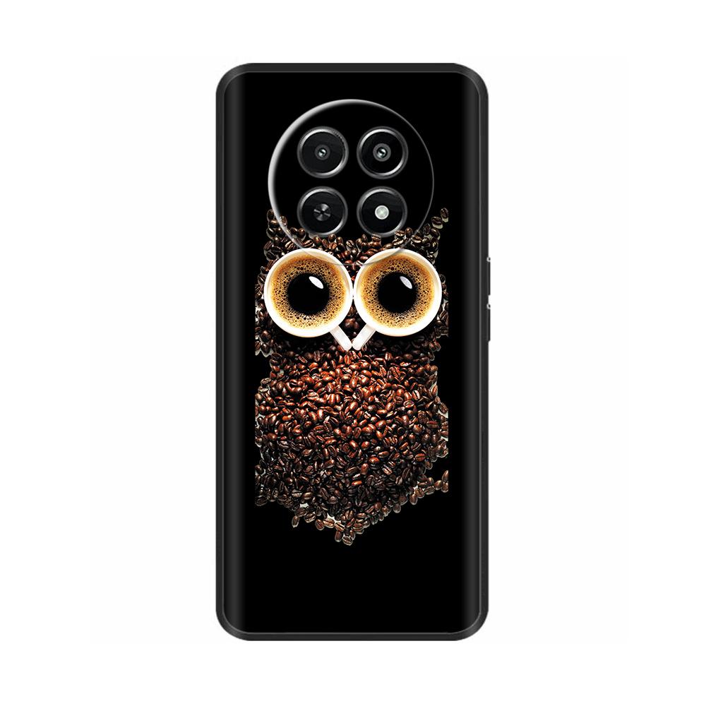 Für Realme 12 5G 12X Handyhülle Cover Blumen Aufdruck Weiches Schwarzes TPU Fundas Für Realme12 12 X Bumper Schale Para Coque Etui Capas