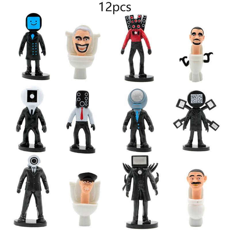 

Toilet Skibidi Pvc Collectible Figure Monitor Tv Man Model Game Decor Tabletop Style B