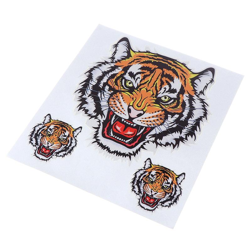 1 vel drie tijgerkoppen auto motorfiets vinyl sticker auto styling stickers