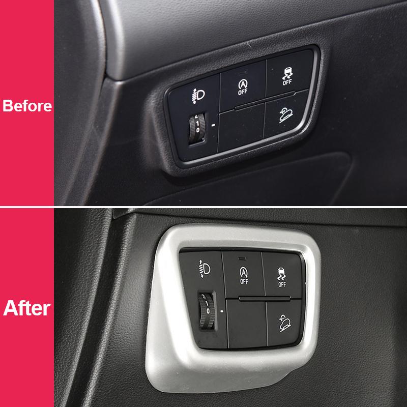 Pre Hyundai Tucson NX4 2022 2023 Hybrid N Line ABS Carbon Fiber Tlačidlo nastavenia svetlometov Ozdobný kryt Príslušenstvo