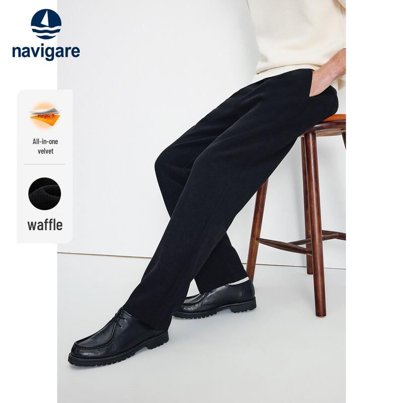 Navigare Men's Fleece Lined Straight Fit Casual Pants