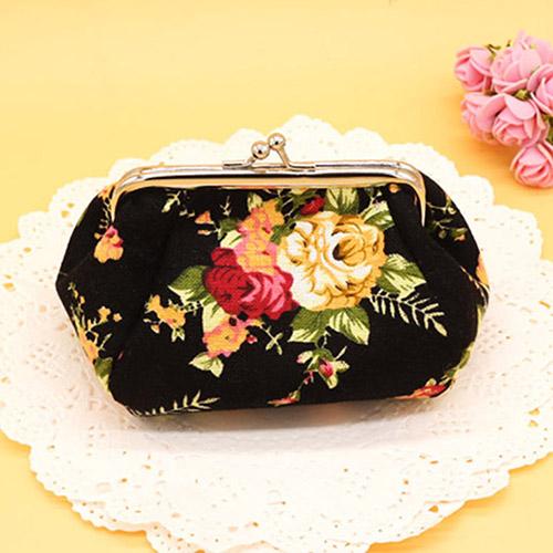 

Newest Coin Purses Women Girlsflower Printed Canvas Wallet Card Holder Coin Purse Clutch Girls Handbag Bag Zipper Coin Purse