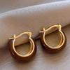1pairs Vintage Textured U-Shaped Hoop Earrings For Women, Simple And Elegant Design