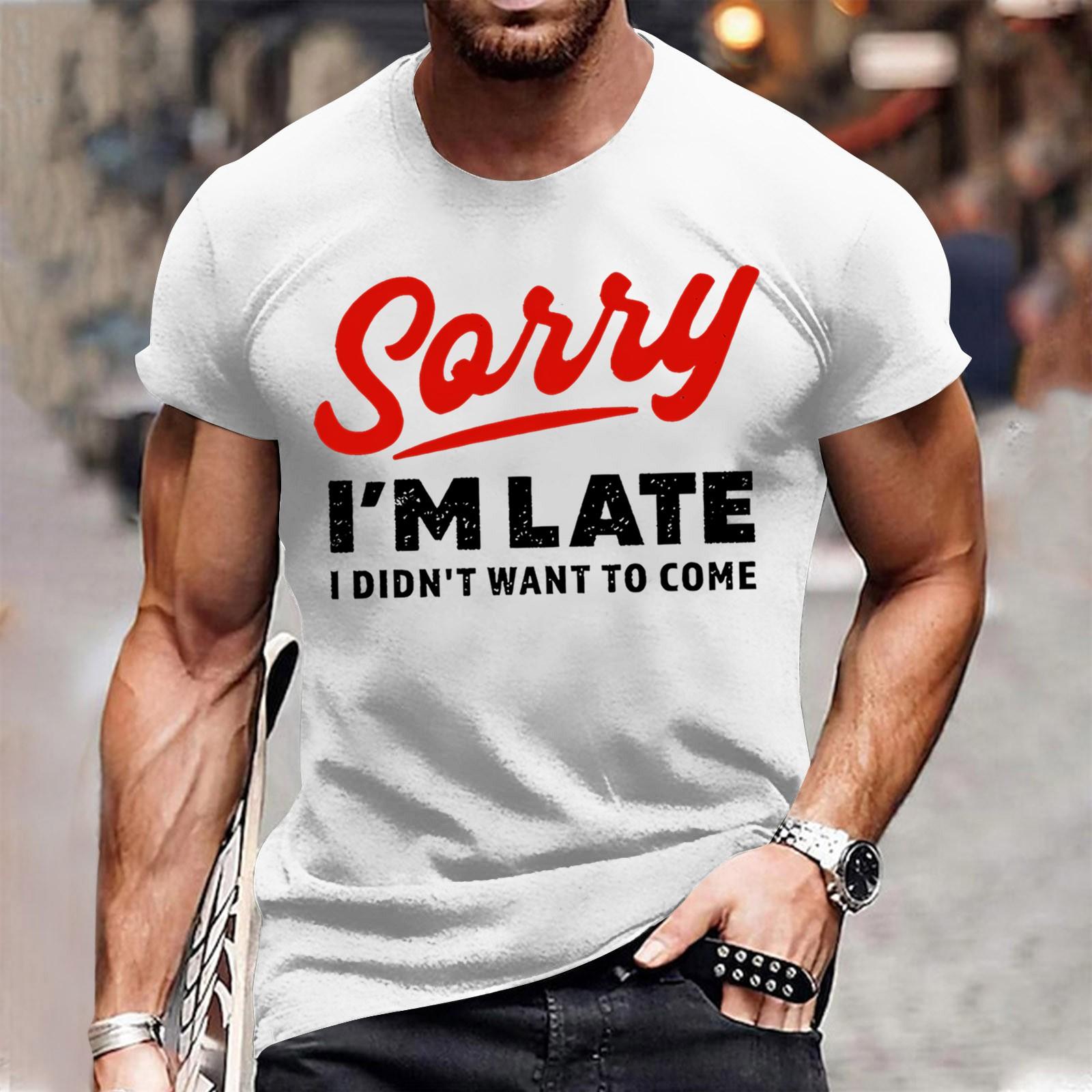 

Мужская модная футболка уличная повседневная одежда с коротким рукавом L белый