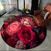 Luxury Sun Flower 3D Rose Nordic Daisy Round Carpet Rug for Living Room Bedroom Sofa Decor,Kids Area Rug Non-slip Floor Mat Gift