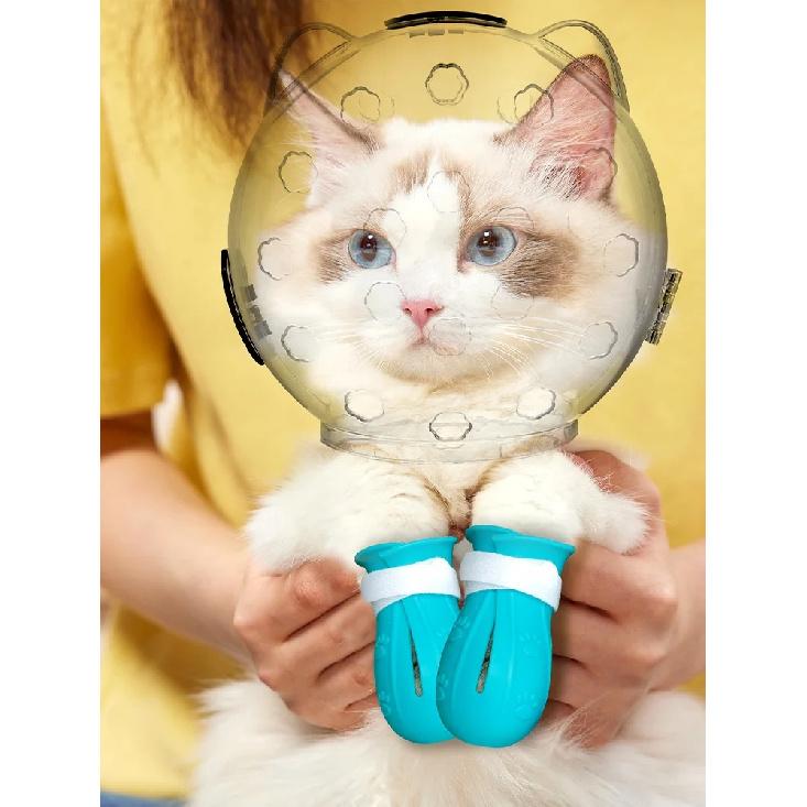Cat Muzzle Anti-Bite Breathable Protective Space Hood Mask Cover Muzzle Helmet Cat Grooming Transparent Space Hood Pets Supplies