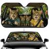 Animal Cat Sun Visor Car Windshield Sun Visor - Foldable Universal Fit UV Block Heat Insulation Sunshade