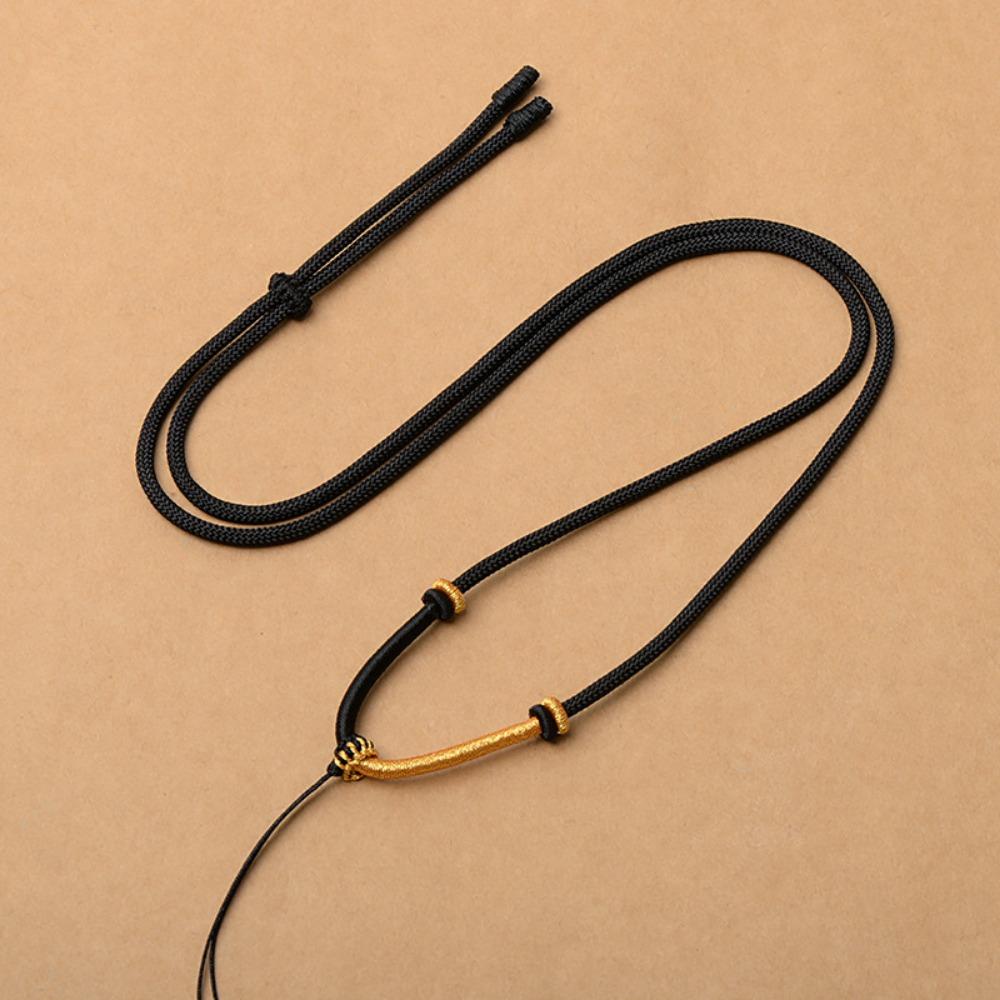 Colier bicolor țesut manual Colier cu frânghie Snur cu pandantiv reglabil pentru bărbați și femei