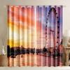 2ks London Building Window Curtains Tower s motivem Anglie Retro Londýn Silné zatemňovací okenní závěsy Cestovní scenérie Slavné město