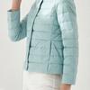 D new down jacket women's light and thin short round neck warm duck down liner versatile and thin solid color light coat tide