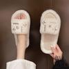 Fashion Wear Versatile Warm Winter Slippers with Metal Decoration Women Outer Velvet Cotton Winter Slippers with Velvet Slippers Women