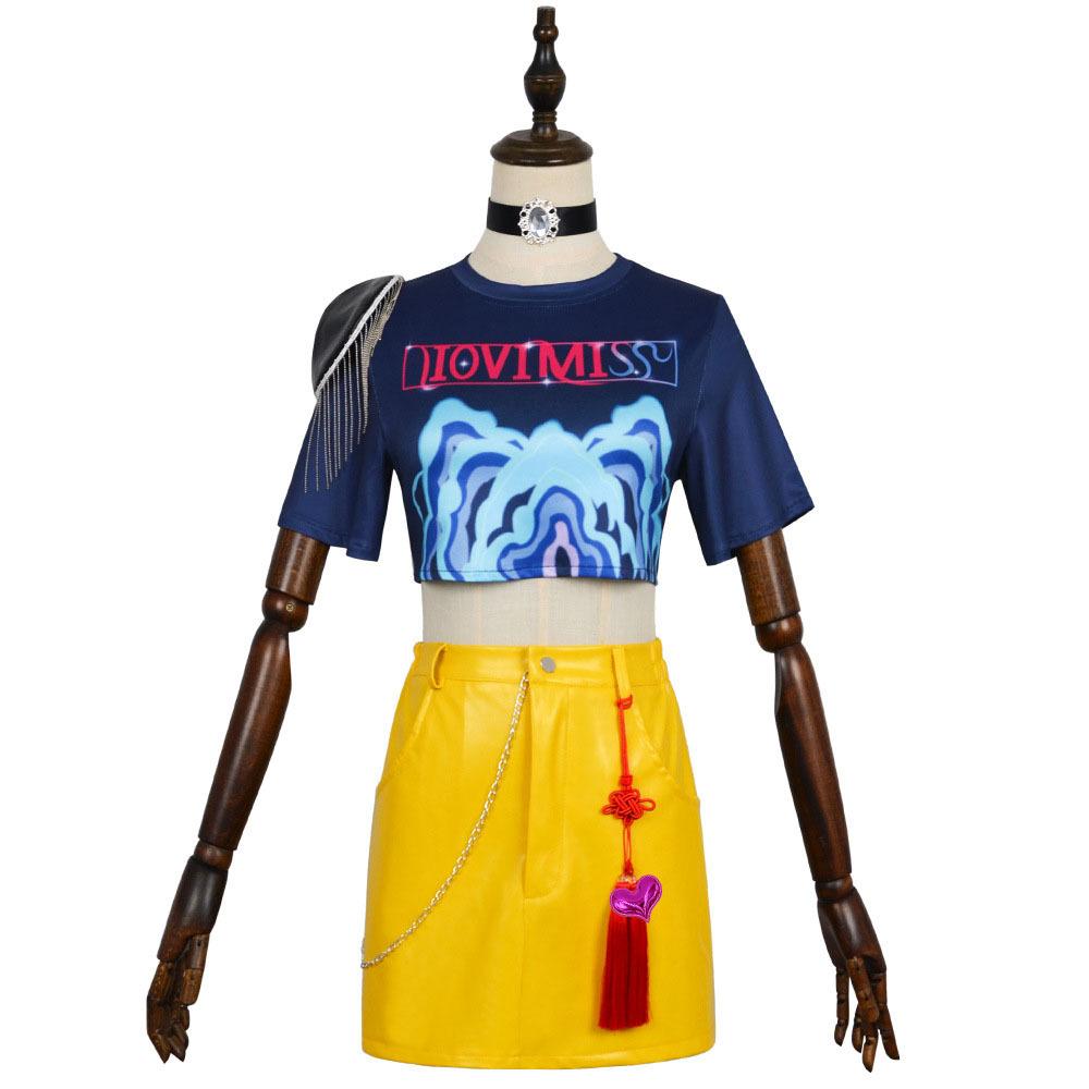 K-POP Sängerin Tanz Frauen Mädchen Mira Team Hunters Cosplay Kostüme Erwachsene Kinder Halloween Karneval Party Rollenspiel Outfit