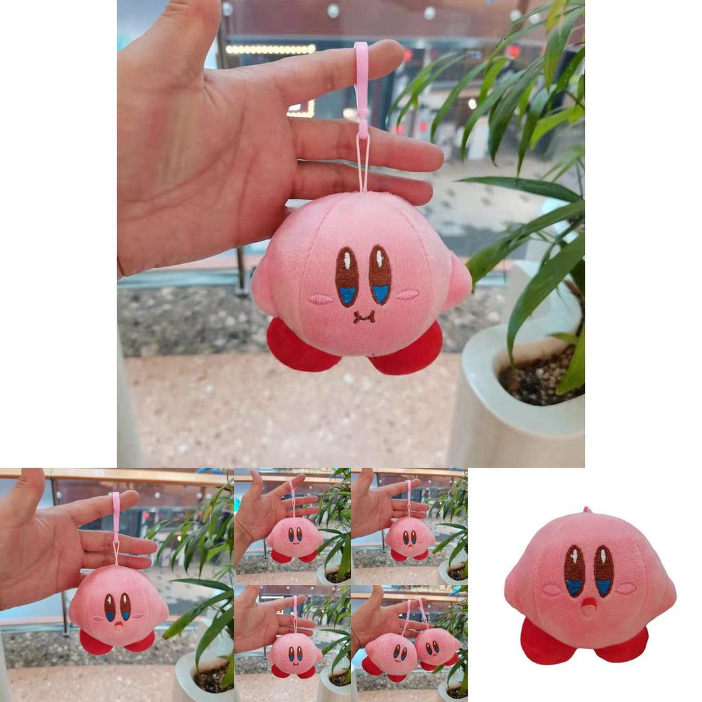 Adorable Cartoon Kirby Keychain Plush Doll Cute Animal Bag Charm Decor 10cm Soft Toy