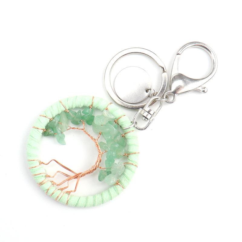 Creative Handmade Tree Of Life Pendant Key Pendant Leather Rope Keychain Jewelry Bag Pendant K12
